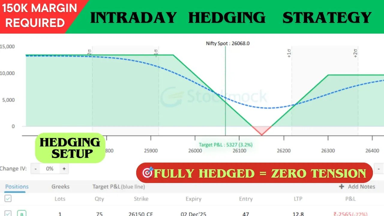 Best Intraday Hedging Strategy 🎯|| Without Any Adjustment || Low Risk Strategy || Trade with PS ||