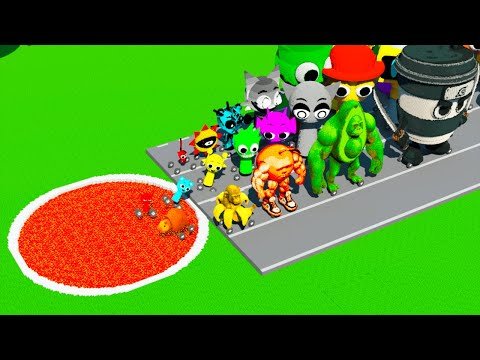 Big & Small ALL SPRUNKI & ITALIAN BRAINROT vs LAVA PITS in Teardown