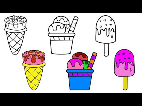 Как нарисовать мороженое 🍦🍧🍨 Рисунок и раскраска #рисунок #раскраска #длядетей