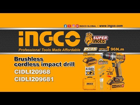 INGCO-CIDLI209681-درل شحن 20 فولت ليثيوم شاكوش 13 ملم 96 نيوتن
