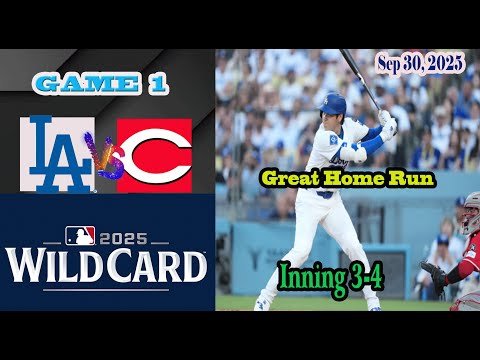 Los Angeles Dodgers vs Cincinnati Reds Wild Card inning 3-4 Game Highlights -MLB 30/9/2025