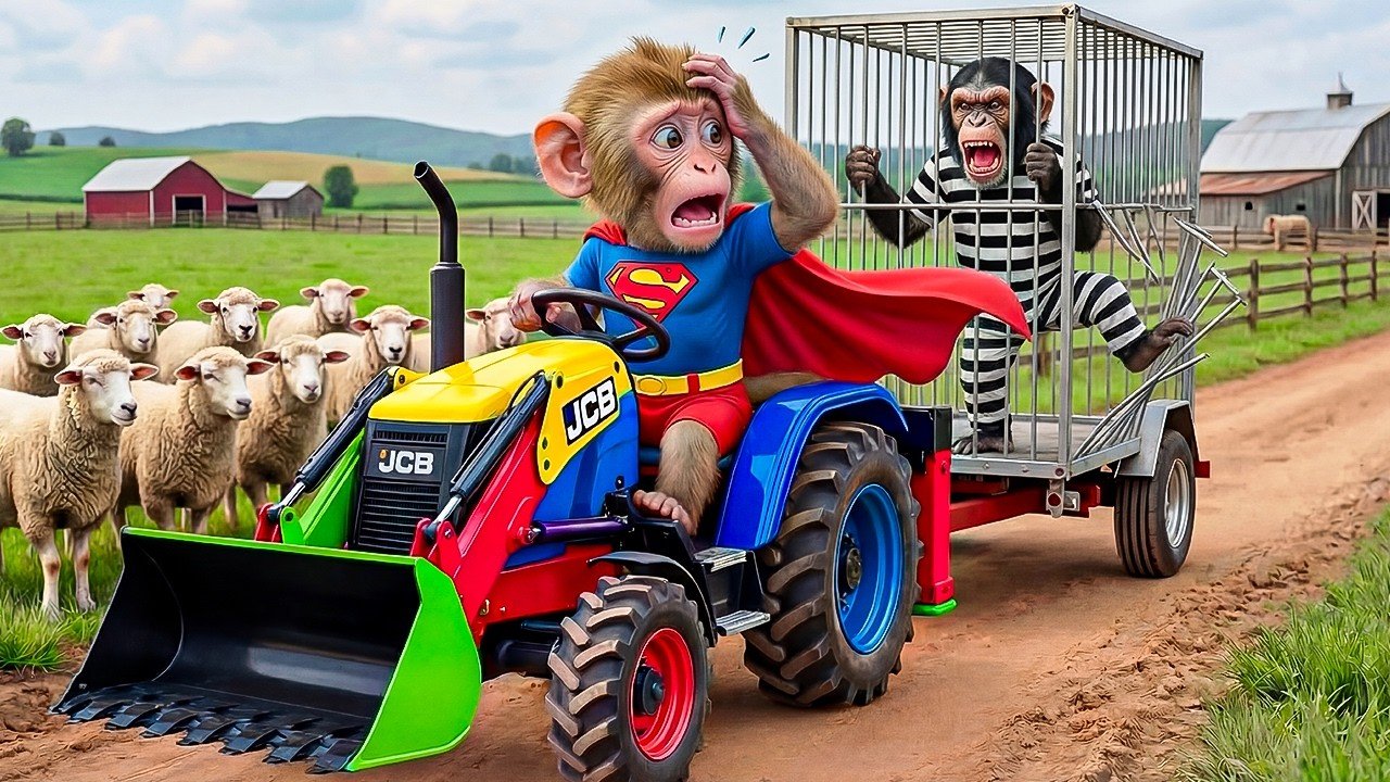 Monkey NaNa’s Corn Harvest Turns CHAOTIC When a Thief Steals JCB…His Clever Trap Changes Everything!