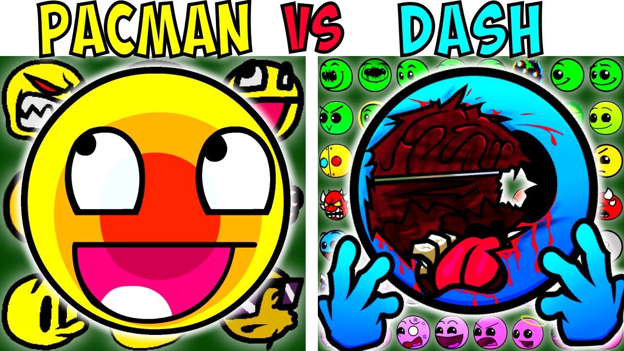ALL PAC-MAN VS GEOMETRY DASH TEST | FNF Character Test | Gameplay VS Playground